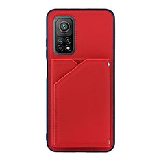 Coque Luxe Cuir Housse Etui Y01B pour Xiaomi Mi 10T 5G Rouge
