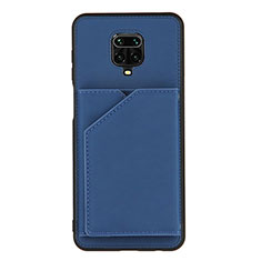 Coque Luxe Cuir Housse Etui Y01B pour Xiaomi Poco M2 Pro Bleu