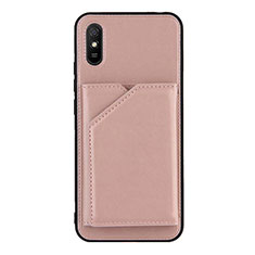 Coque Luxe Cuir Housse Etui Y01B pour Xiaomi Redmi 9AT Or Rose