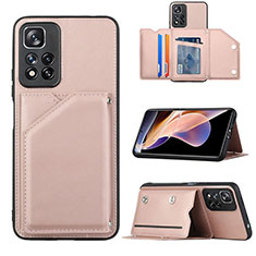 Coque Luxe Cuir Housse Etui Y01B pour Xiaomi Redmi Note 11 Pro+ Plus 5G Or Rose