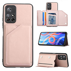 Coque Luxe Cuir Housse Etui Y01B pour Xiaomi Redmi Note 11T 5G Or Rose
