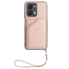 Coque Luxe Cuir Housse Etui Y02B pour Huawei Honor X7a Or Rose