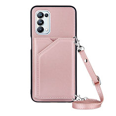 Coque Luxe Cuir Housse Etui Y02B pour OnePlus Nord N200 5G Or Rose