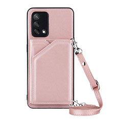 Coque Luxe Cuir Housse Etui Y02B pour Oppo A95 4G Or Rose