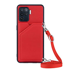 Coque Luxe Cuir Housse Etui Y02B pour Oppo F19 Pro Rouge