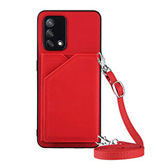 Coque Luxe Cuir Housse Etui Y02B pour Oppo F19 Rouge