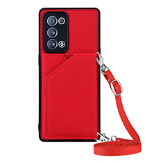 Coque Luxe Cuir Housse Etui Y02B pour Oppo Reno6 Pro 5G Rouge