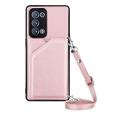 Coque Luxe Cuir Housse Etui Y02B pour Oppo Reno6 Pro+ Plus 5G Or Rose