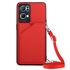 Coque Luxe Cuir Housse Etui Y02B pour Oppo Reno7 Pro 5G Rouge