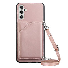 Coque Luxe Cuir Housse Etui Y02B pour Samsung Galaxy A04s Or Rose