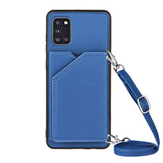 Coque Luxe Cuir Housse Etui Y02B pour Samsung Galaxy A31 Bleu