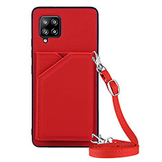 Coque Luxe Cuir Housse Etui Y02B pour Samsung Galaxy A42 5G Rouge