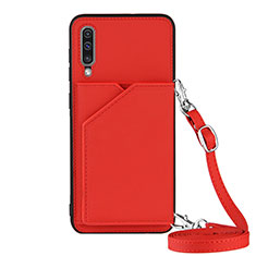 Coque Luxe Cuir Housse Etui Y02B pour Samsung Galaxy A50 Rouge