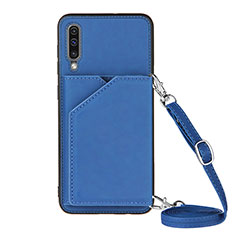 Coque Luxe Cuir Housse Etui Y02B pour Samsung Galaxy A50S Bleu