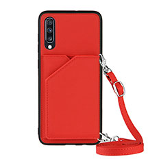 Coque Luxe Cuir Housse Etui Y02B pour Samsung Galaxy A70 Rouge
