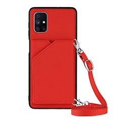 Coque Luxe Cuir Housse Etui Y02B pour Samsung Galaxy M51 Rouge