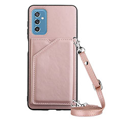 Coque Luxe Cuir Housse Etui Y02B pour Samsung Galaxy M52 5G Or Rose