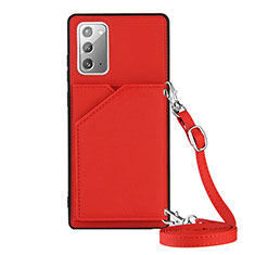 Coque Luxe Cuir Housse Etui Y02B pour Samsung Galaxy Note 20 5G Rouge