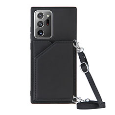 Coque Luxe Cuir Housse Etui Y02B pour Samsung Galaxy Note 20 Ultra 5G Noir