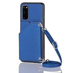 Coque Luxe Cuir Housse Etui Y02B pour Samsung Galaxy S20 5G Bleu