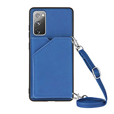 Coque Luxe Cuir Housse Etui Y02B pour Samsung Galaxy S20 Lite 5G Bleu