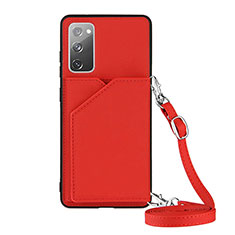 Coque Luxe Cuir Housse Etui Y02B pour Samsung Galaxy S20 Lite 5G Rouge
