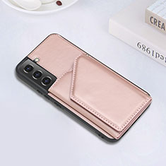 Coque Luxe Cuir Housse Etui Y02B pour Samsung Galaxy S21 FE 5G Or Rose