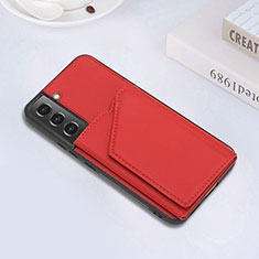 Coque Luxe Cuir Housse Etui Y02B pour Samsung Galaxy S21 FE 5G Rouge