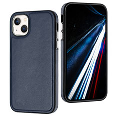 Coque Luxe Cuir Housse Etui Y03B pour Apple iPhone 14 Bleu