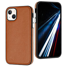 Coque Luxe Cuir Housse Etui Y03B pour Apple iPhone 14 Marron