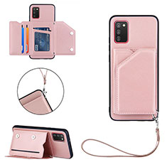 Coque Luxe Cuir Housse Etui Y03B pour Samsung Galaxy A02s Or Rose