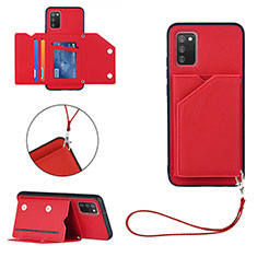 Coque Luxe Cuir Housse Etui Y03B pour Samsung Galaxy A02s Rouge