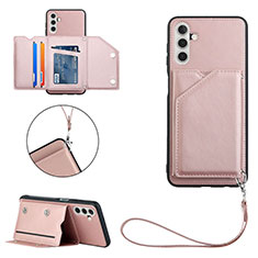 Coque Luxe Cuir Housse Etui Y03B pour Samsung Galaxy A04s Or Rose