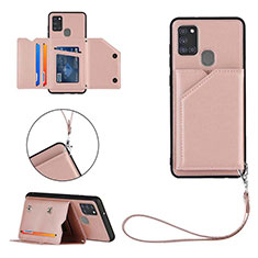 Coque Luxe Cuir Housse Etui Y03B pour Samsung Galaxy A21s Or Rose