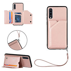 Coque Luxe Cuir Housse Etui Y03B pour Samsung Galaxy A70 Or Rose
