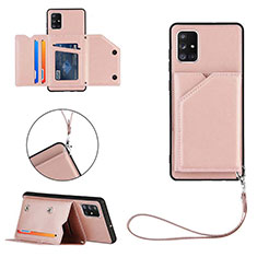 Coque Luxe Cuir Housse Etui Y03B pour Samsung Galaxy A71 5G Or Rose
