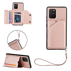 Coque Luxe Cuir Housse Etui Y03B pour Samsung Galaxy A91 Or Rose