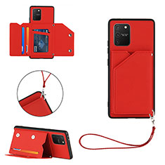 Coque Luxe Cuir Housse Etui Y03B pour Samsung Galaxy A91 Rouge