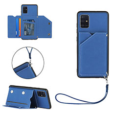 Coque Luxe Cuir Housse Etui Y03B pour Samsung Galaxy M40S Bleu