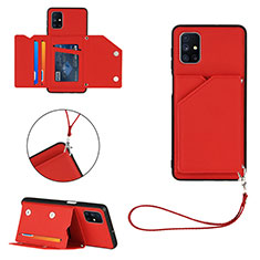 Coque Luxe Cuir Housse Etui Y03B pour Samsung Galaxy M51 Rouge