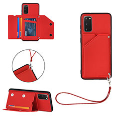 Coque Luxe Cuir Housse Etui Y03B pour Samsung Galaxy S20 5G Rouge
