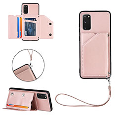 Coque Luxe Cuir Housse Etui Y03B pour Samsung Galaxy S20 Or Rose