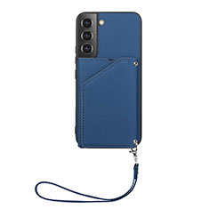 Coque Luxe Cuir Housse Etui Y03B pour Samsung Galaxy S21 FE 5G Bleu