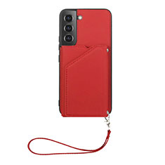 Coque Luxe Cuir Housse Etui Y03B pour Samsung Galaxy S21 FE 5G Rouge