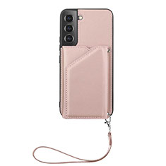 Coque Luxe Cuir Housse Etui Y03B pour Samsung Galaxy S21 Plus 5G Or Rose