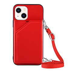 Coque Luxe Cuir Housse Etui Y04B pour Apple iPhone 14 Plus Rouge