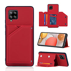 Coque Luxe Cuir Housse Etui Y04B pour Samsung Galaxy A42 5G Rouge