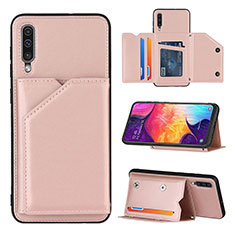 Coque Luxe Cuir Housse Etui Y04B pour Samsung Galaxy A50S Or Rose