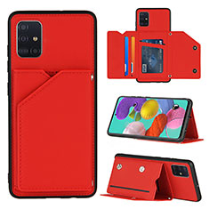 Coque Luxe Cuir Housse Etui Y04B pour Samsung Galaxy A51 4G Rouge