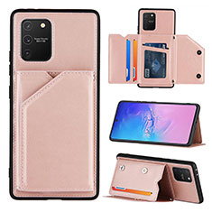 Coque Luxe Cuir Housse Etui Y04B pour Samsung Galaxy A91 Or Rose
